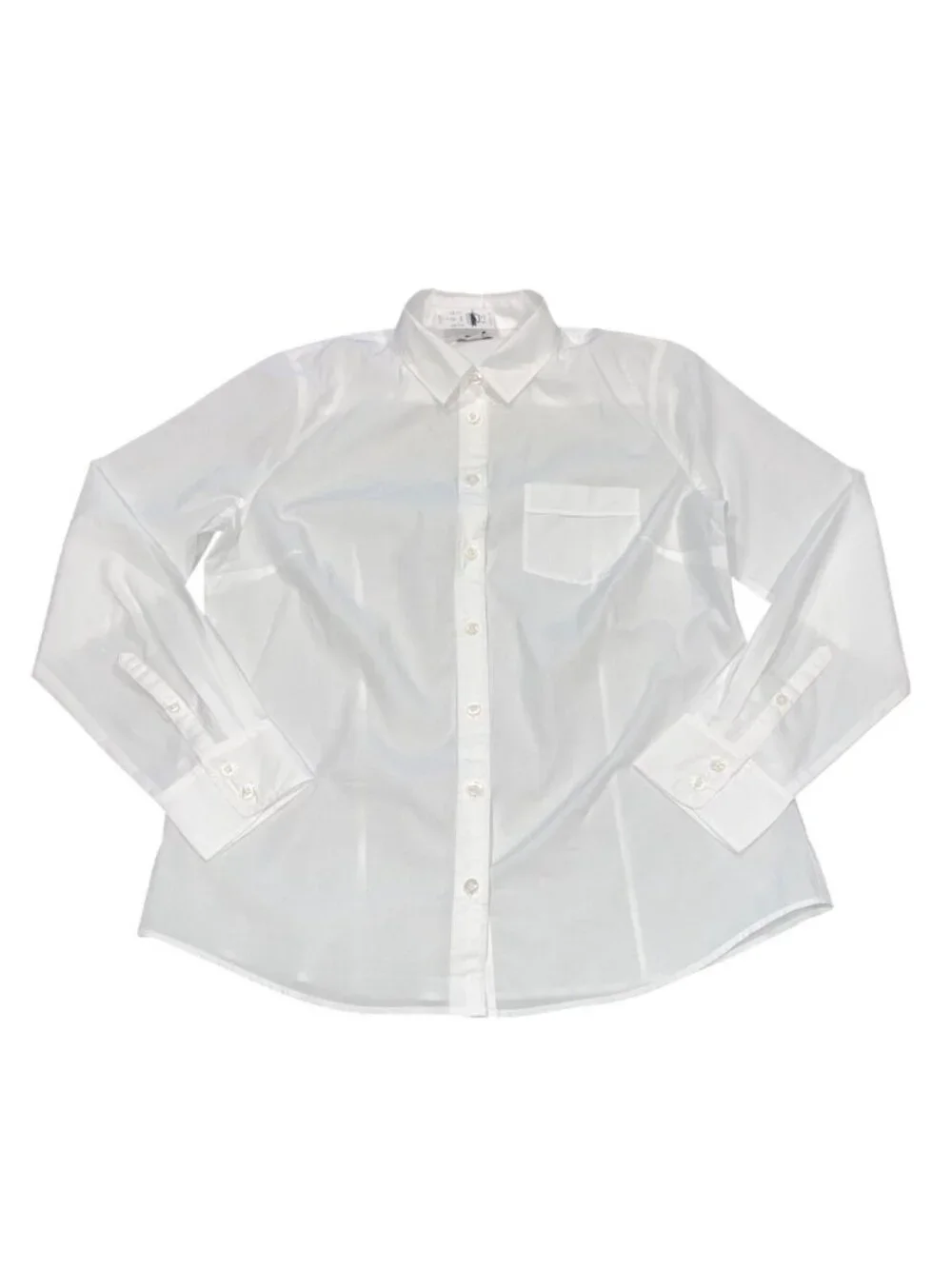 NWT J.Crew Factory Button-Up Shirt Sz M White Cotton Poplin Preppy Lightweight